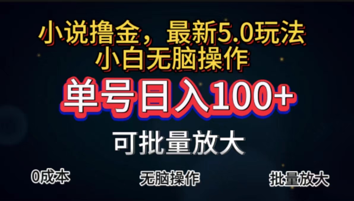 （11651期）全自动小说撸金，单号日入100+小白轻松上手，无脑操作-轻创淘金网